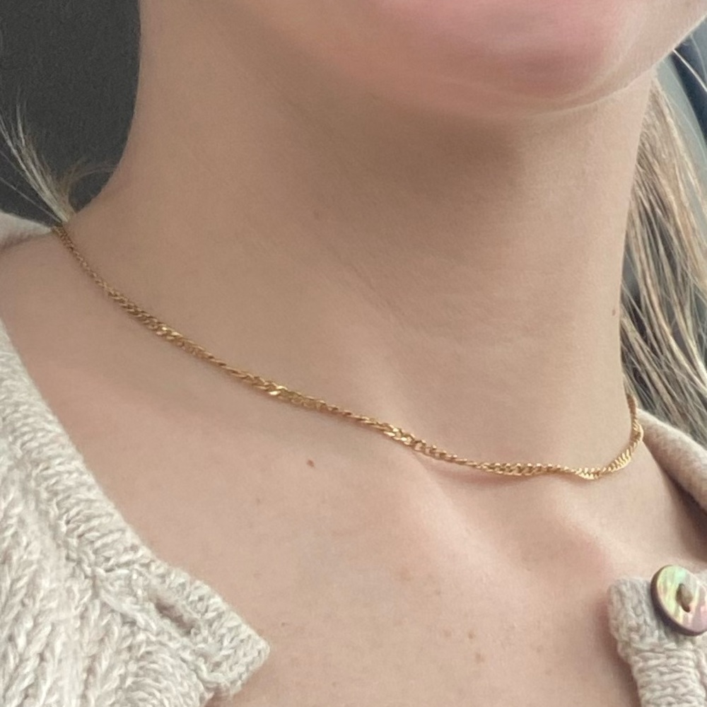 Gold Filled Choker Chain Necklace